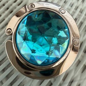 Blue and Silver-tone Purse Hook